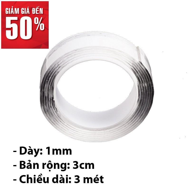 Băng keo 2 mặt đa năng siêu dính chắc bản 3m silicon trong suốt dán hai tường, Cố định ổ cắm điện...Dễ dàng làm sạch