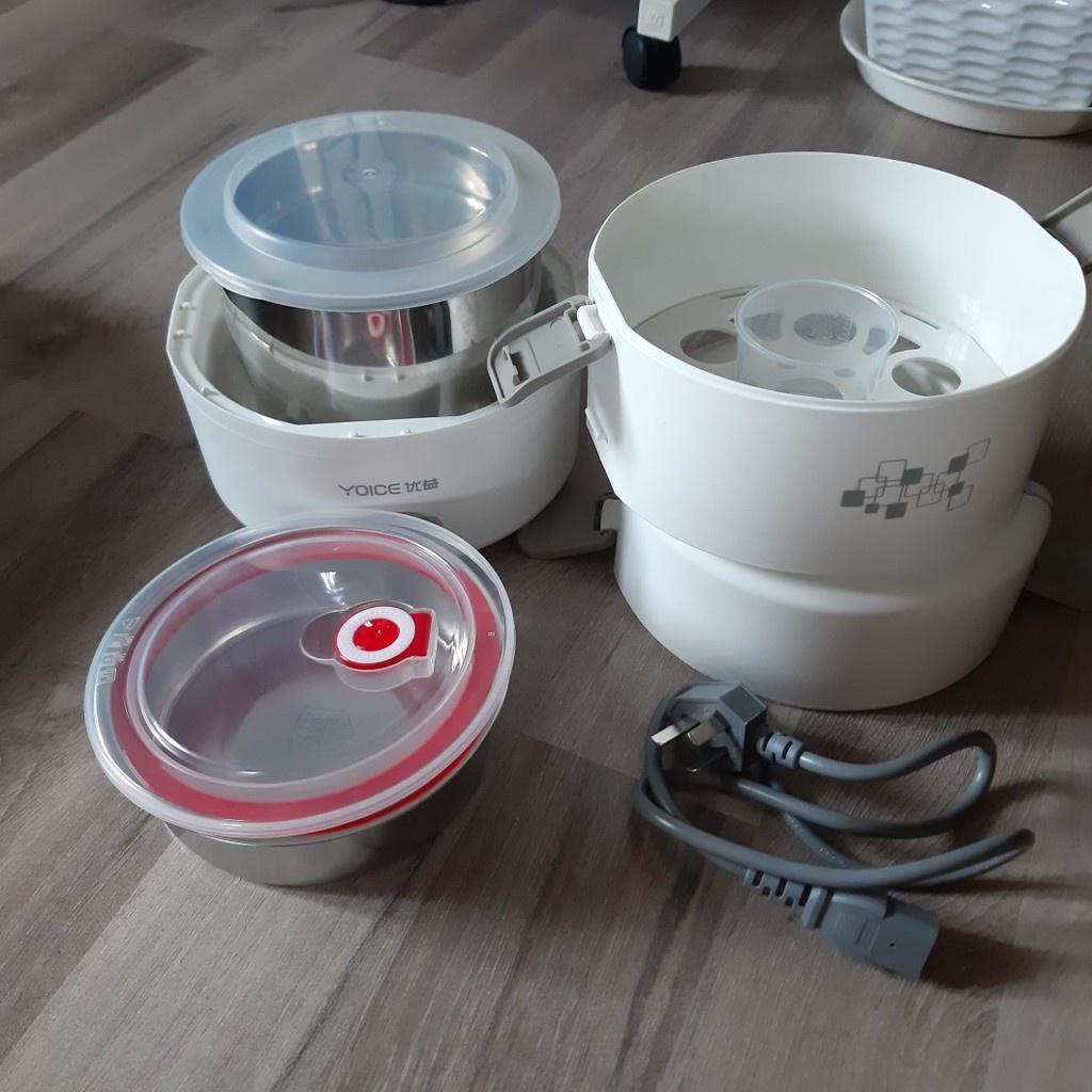 Hộp cơm cắm điện hâm nóng mini tự nấu Yoice Y-DFH16 trắng hàng có sẵn rất tiện bảo hành 1 năm