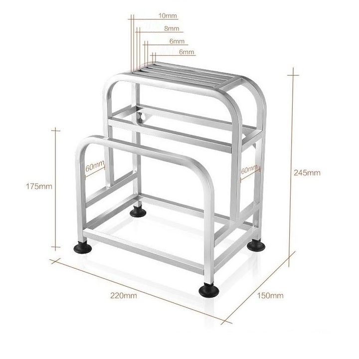 Kệ để dao đũa thớt full inox 22x15x25cm