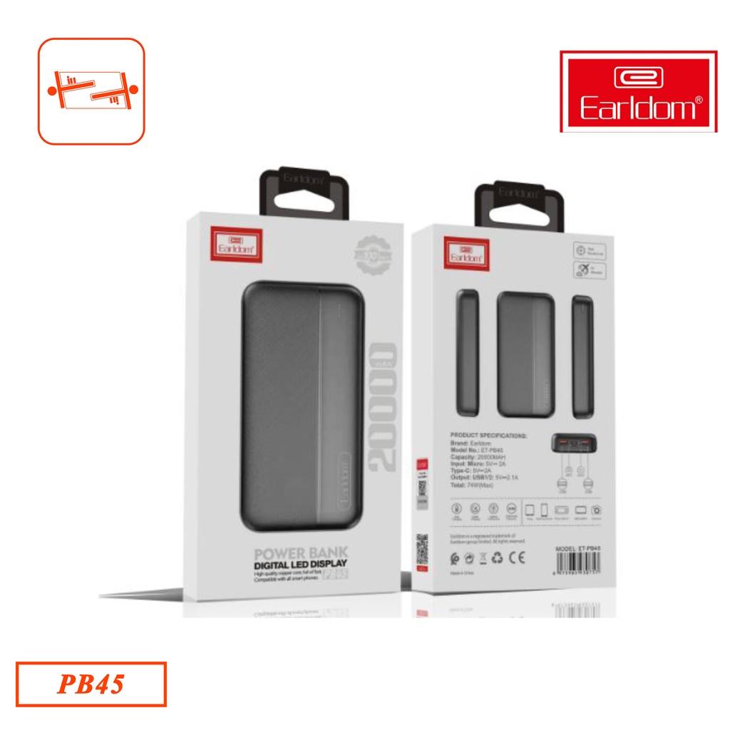 Sạc Dự Phòng Earldom 20.000mAh PB - 45-Hàng chính hãng