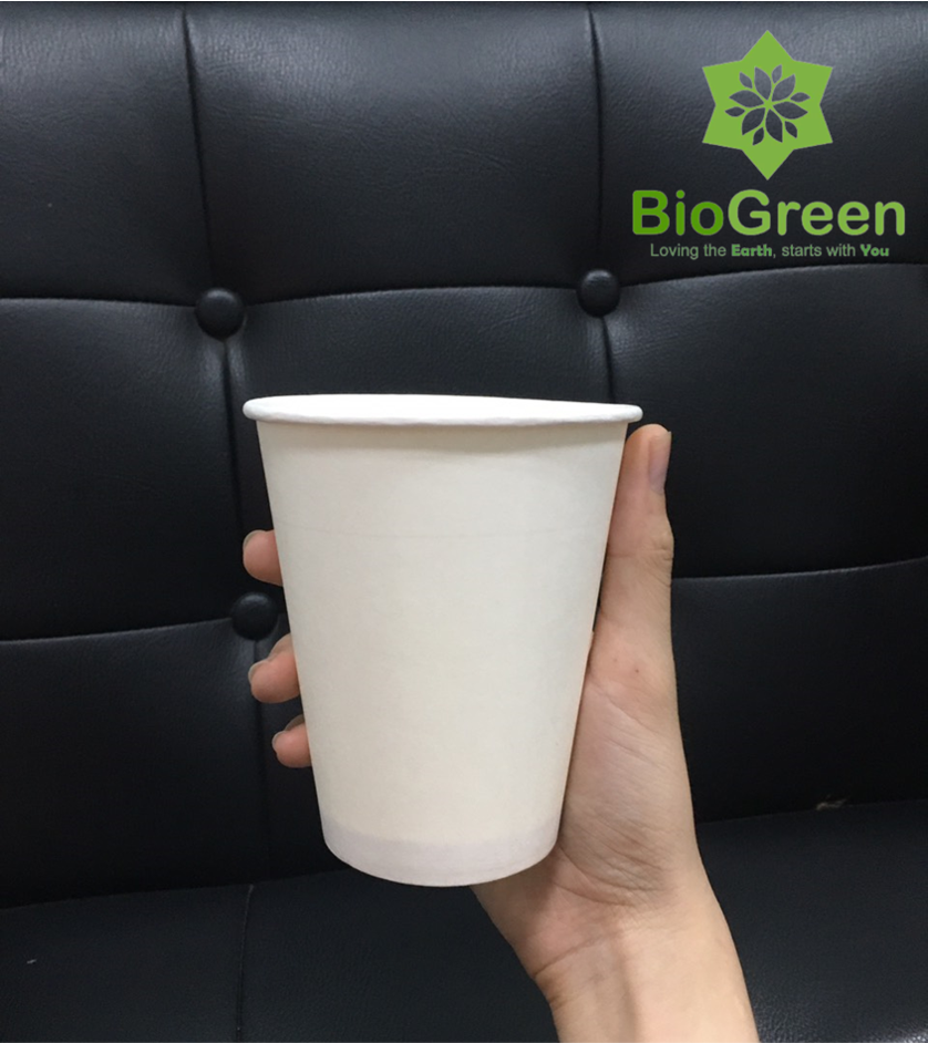 50 ly giấy trắng có nắp 360ml - 12oz, 16oz - 500ml chịu nhiệt dùng 1 lần