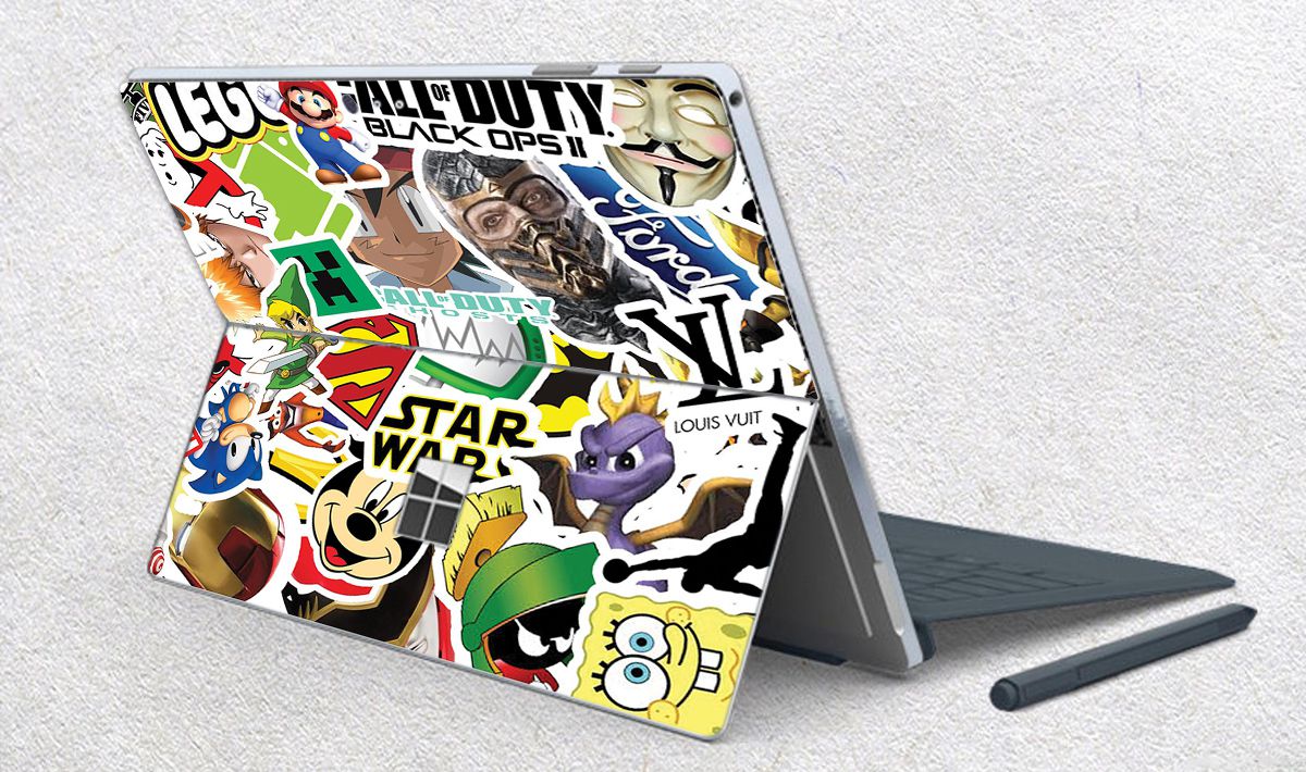 Skin dán hình sticker bomb x02 cho Surface Go, Pro 2, Pro 3, Pro 4, Pro 5, Pro 6, Pro 7, Pro X