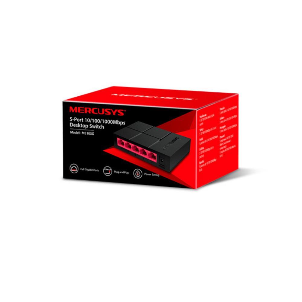 Bộ chia mạng tín hiệu 5 cổng switch 5 port 10/100/1000Mbps Mercusys MS105G - Hàng chính hãng