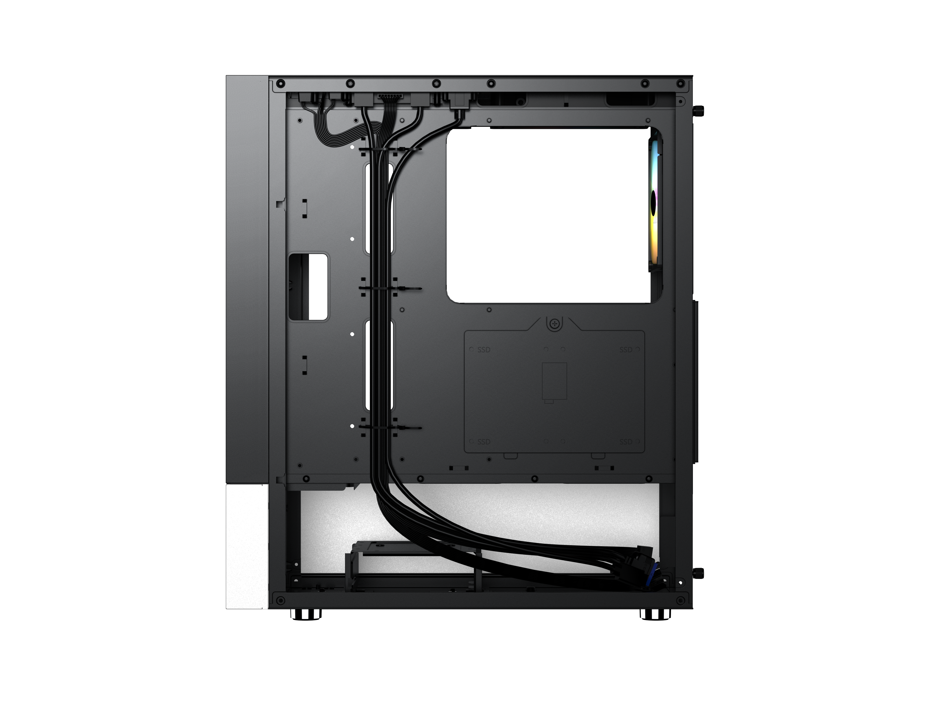 CASE MAGIC GM-04 BLACK AND WHITE GLASS 3 FAN (ATX) - Hàng chính hãng