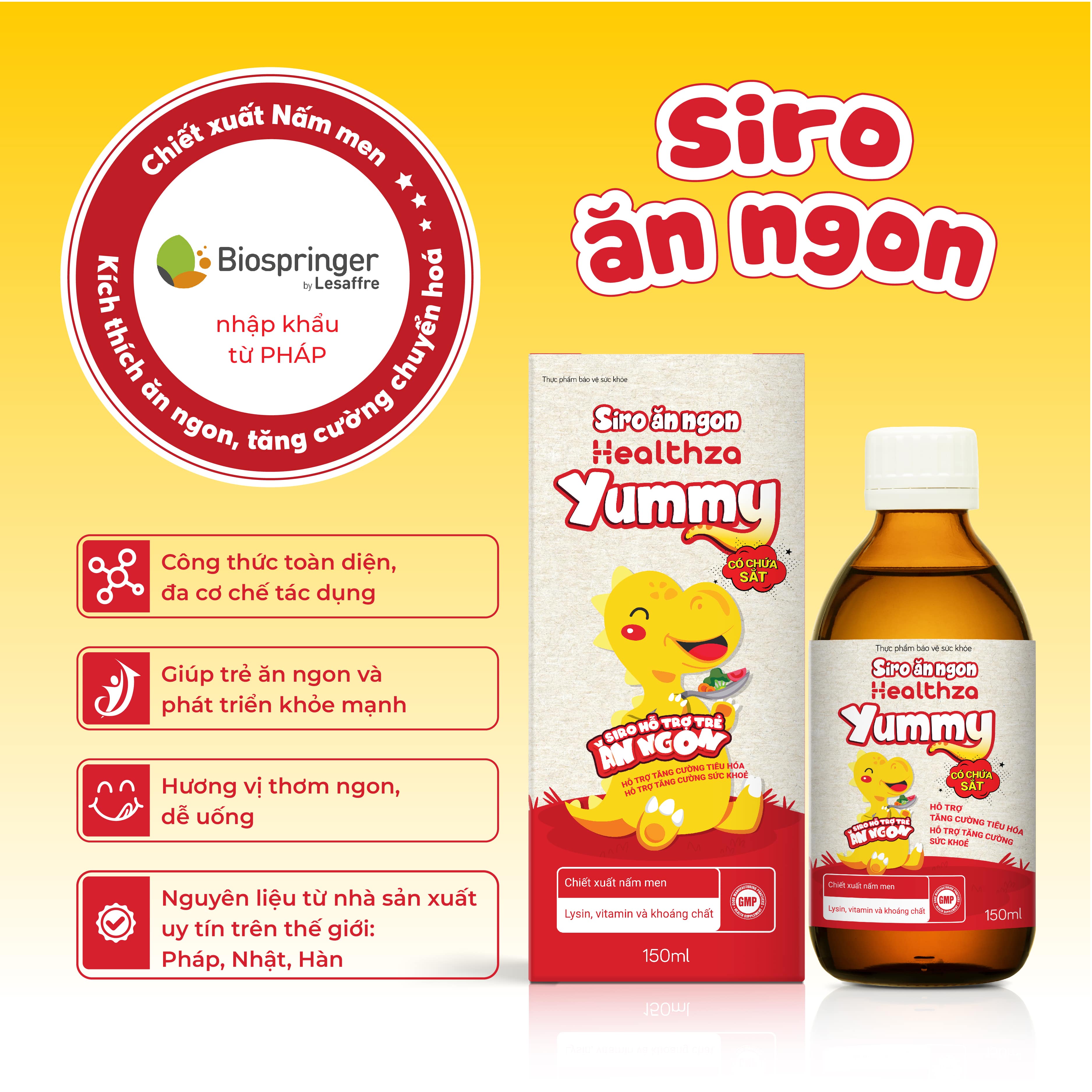 Siro YUMMY giúp bé ăn ngon, tăng cường hấp thu dưỡng chất hộp 1 lọ 150ml