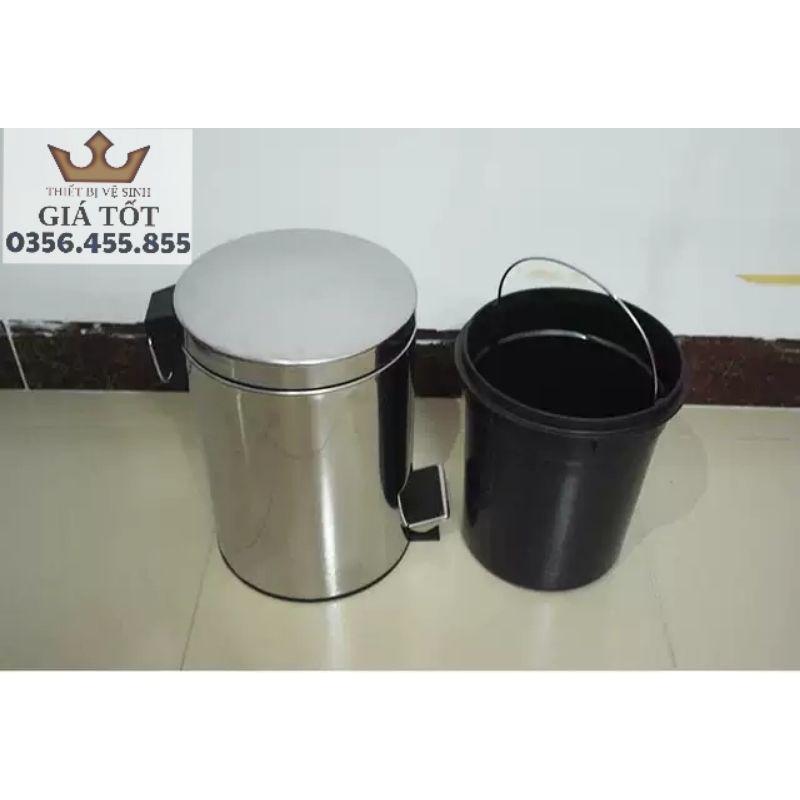 Thùng rác inox đạp chân 5L - Thùng rác inox tiện lợi