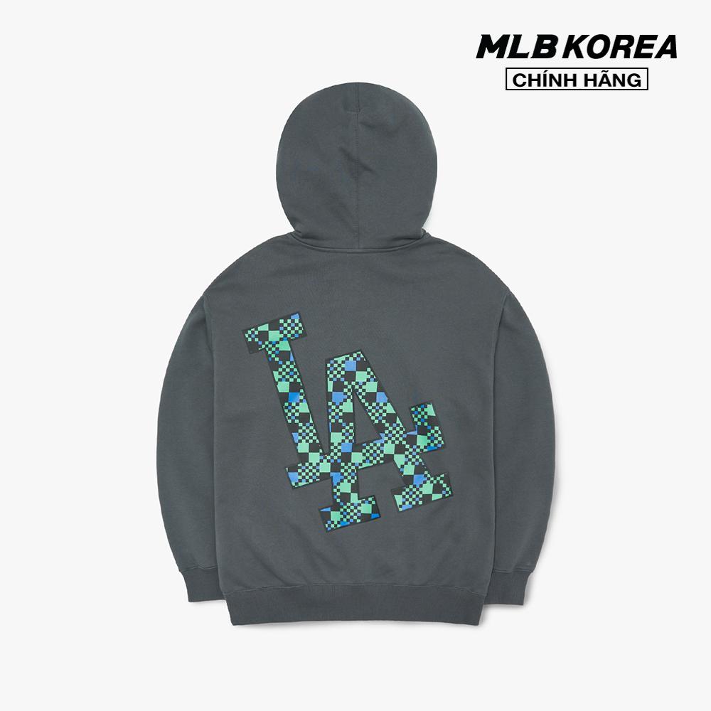 MLB - Áo hoodie tay dài phối mũ Checkerboard Big Logo Overfit 3AHDO0126-07CGS