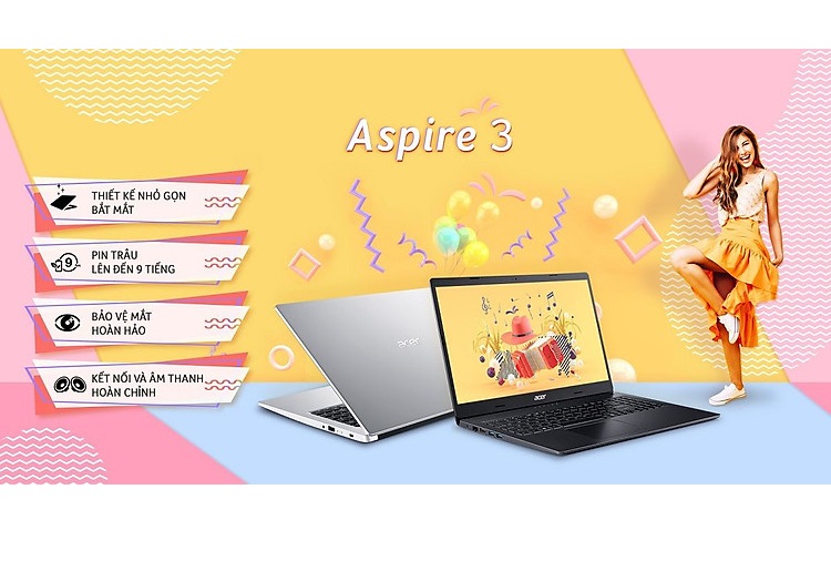 Laptop Acer Aspire A315-56-502X (NX.HS5SV.00F) (i5 1035G1/4GBRAM/256GB SSD/15.6 inch FHD IPS/ Win 10/Đen)(Hàng Chính Hãng)