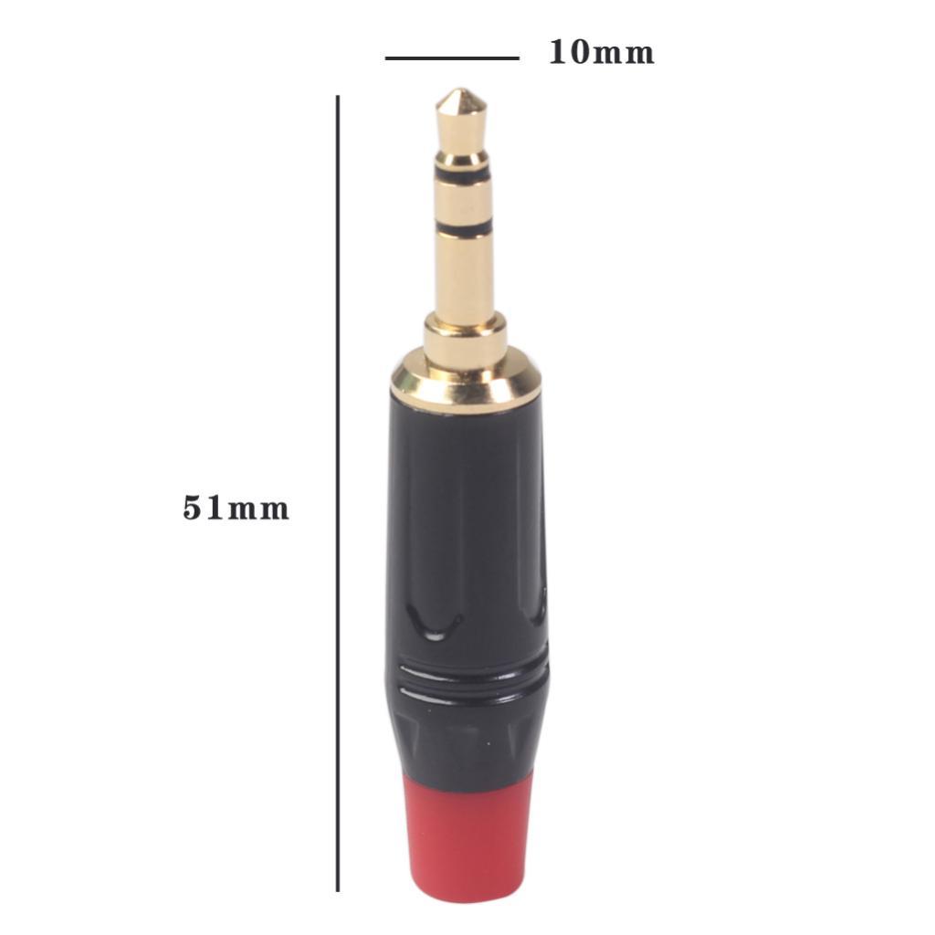2Pcs Alloy 3.5mm Gold Plated Plug Connector Audio Stereo For Cable DIY Accs