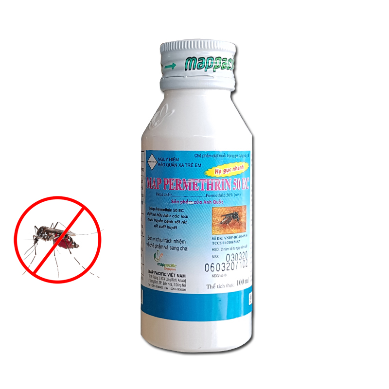 Diệt muỗi y tế Map Permethrin 55EC chai 100ml - diệt muỗi kiến gián, côn trùng nhập khẩu