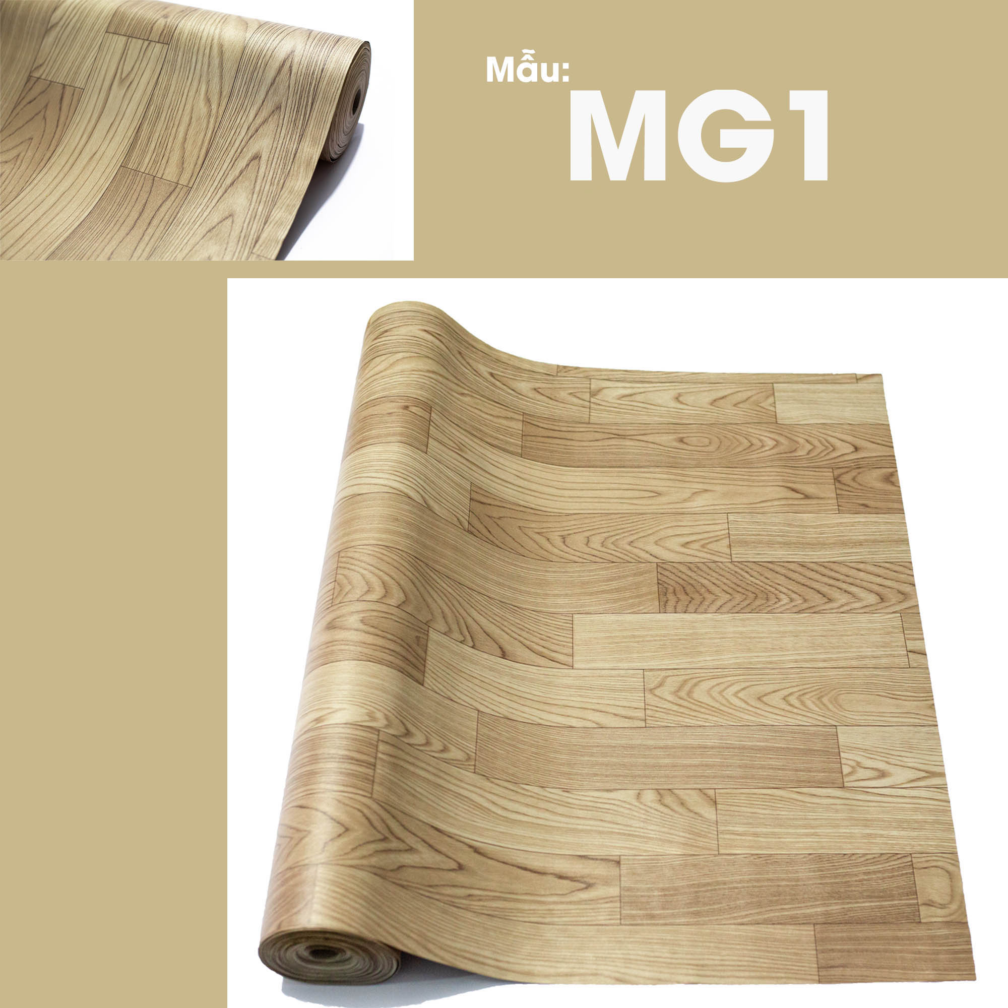 Thảm Simili Trải Sàn Nhà  - Thảm Trải Phòng Lót Nền Giả Vân Gỗ PVC Nhám - Khổ 1m