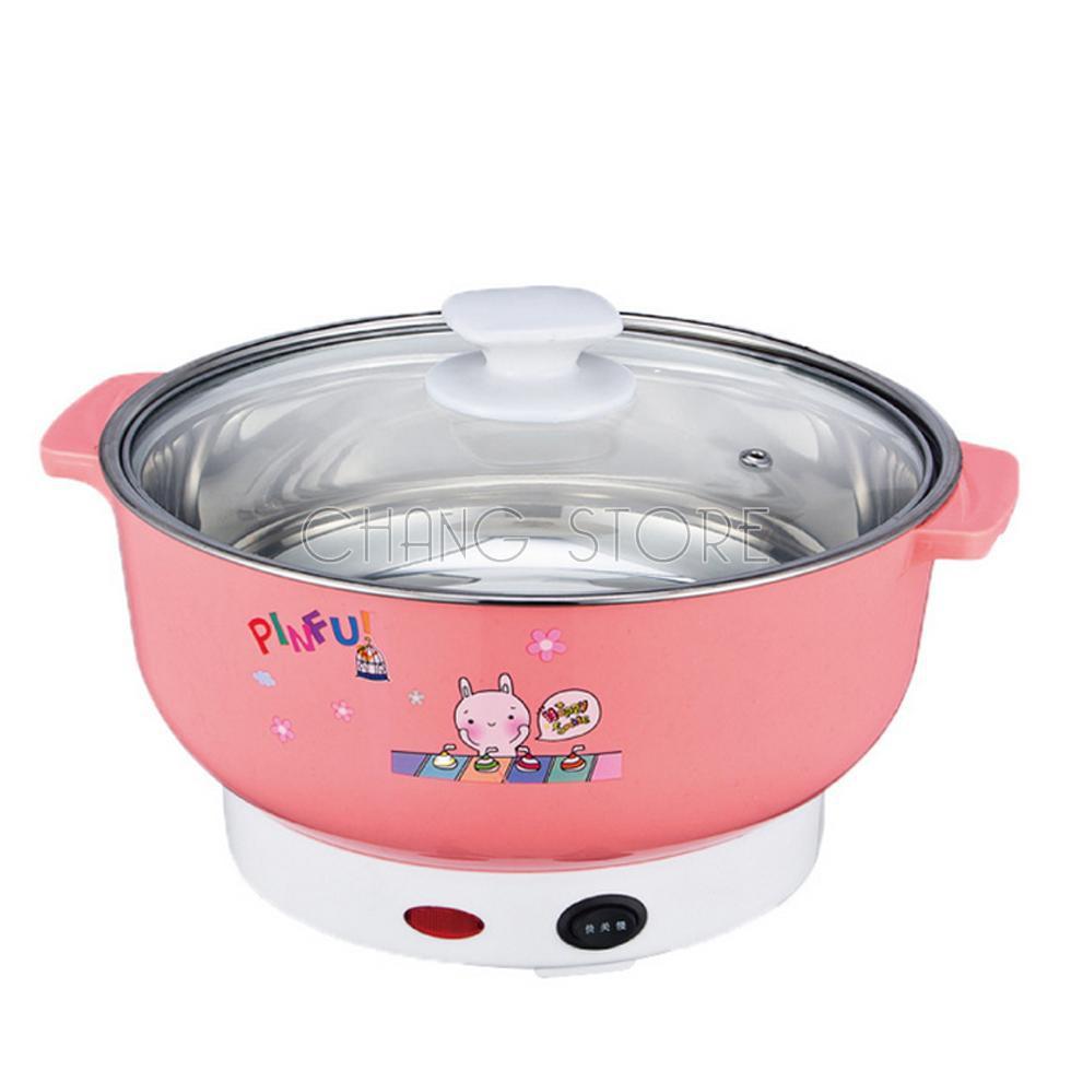 Nồi lẩu điện mini 24cm Nikai vung kính 1000W - Nồi lẩu đa năng gia đình 24cm siêu tốc Tiện Lợi