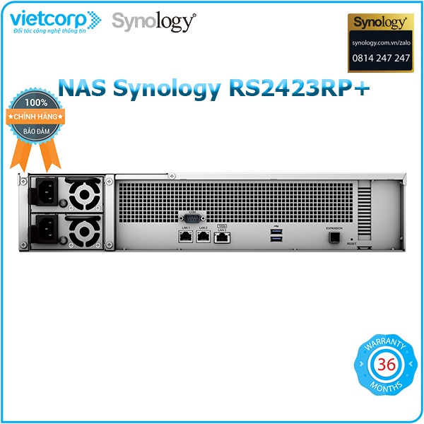 Thiết bị lưu trữ NAS Synology RS2423RP+ - Hàng Chính Hãng