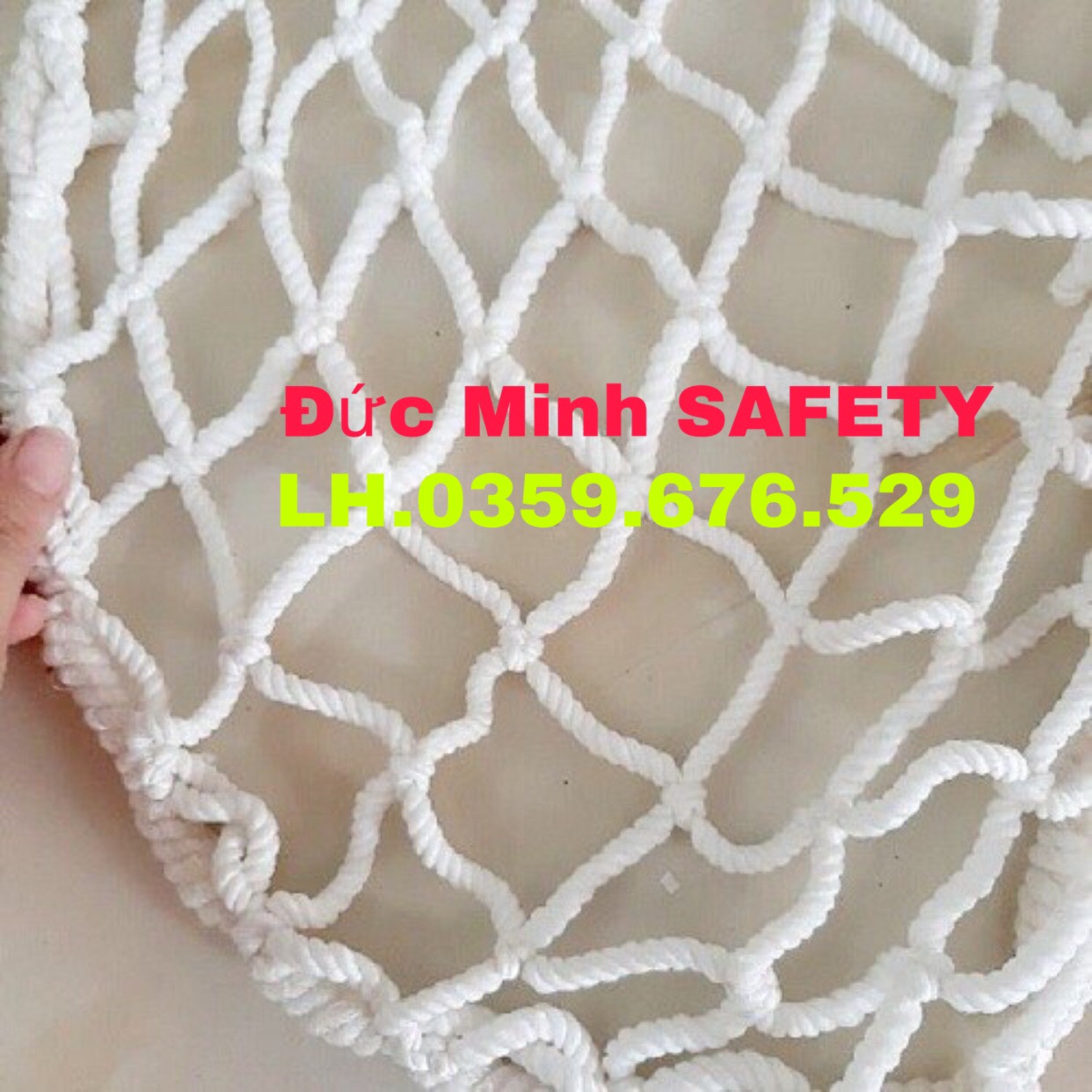Lưới an toàm chắn vật rơi bằng sợi dù trắng phi 6