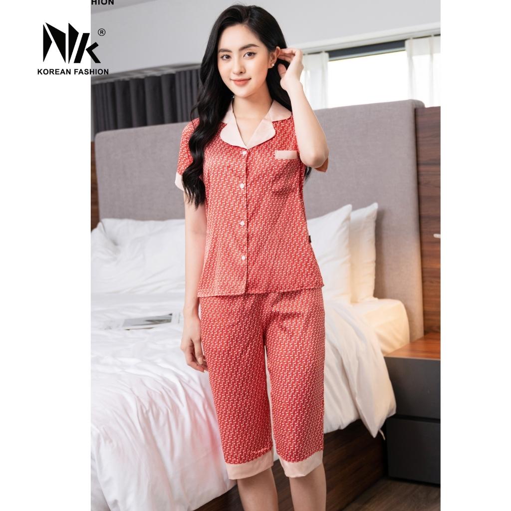 Bộ Đồ Pyjama Mặc Nhà NK Fashion Chất Liệu Vải Cao Cấp, Thoáng Mát, Họa Tiết Ziczac Dễ Mặc NKFBD2204003