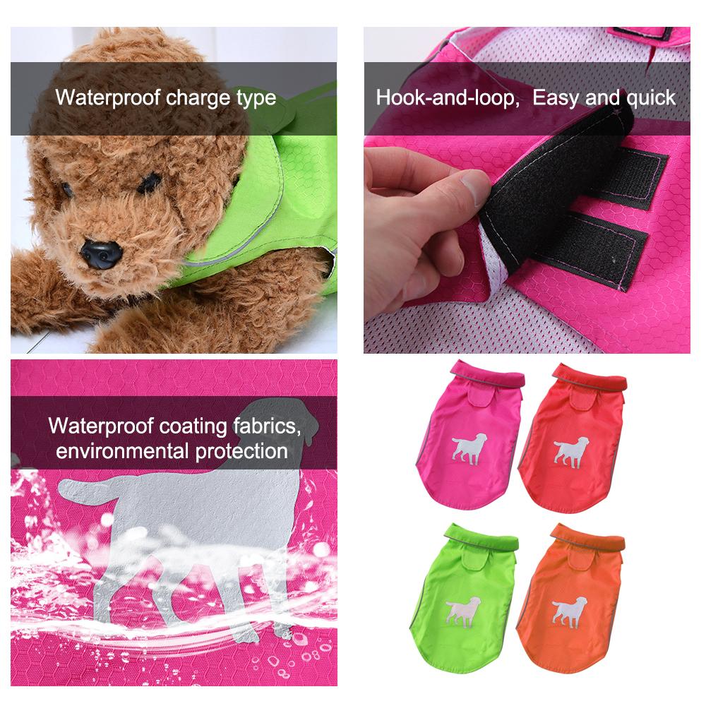 Summer Outdoor Puppy Pet Rain Coat with Reflective Stripe Waterproof Jackets Raincoat for Dogs Cats Apparel Clothes