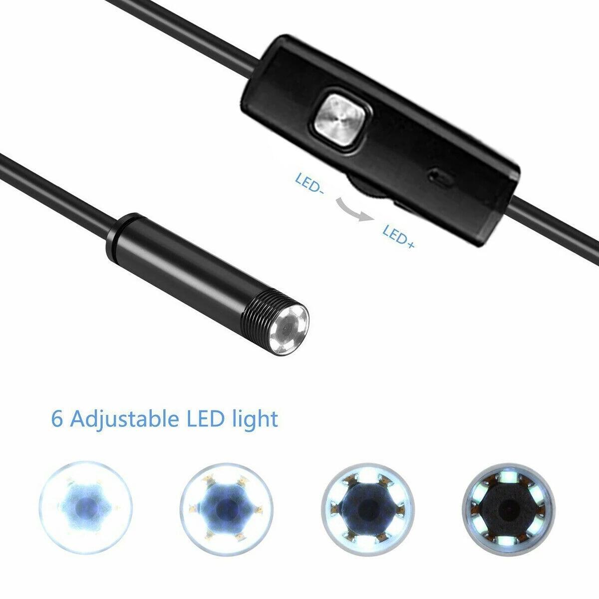7Mm Cống Nội Soi Công Nghiệp Đường Ống Nội Soi Loại C Linh Hoạt Rắn Mini Camera 3 Trong 1 Ô Tô Borescope Cho Android