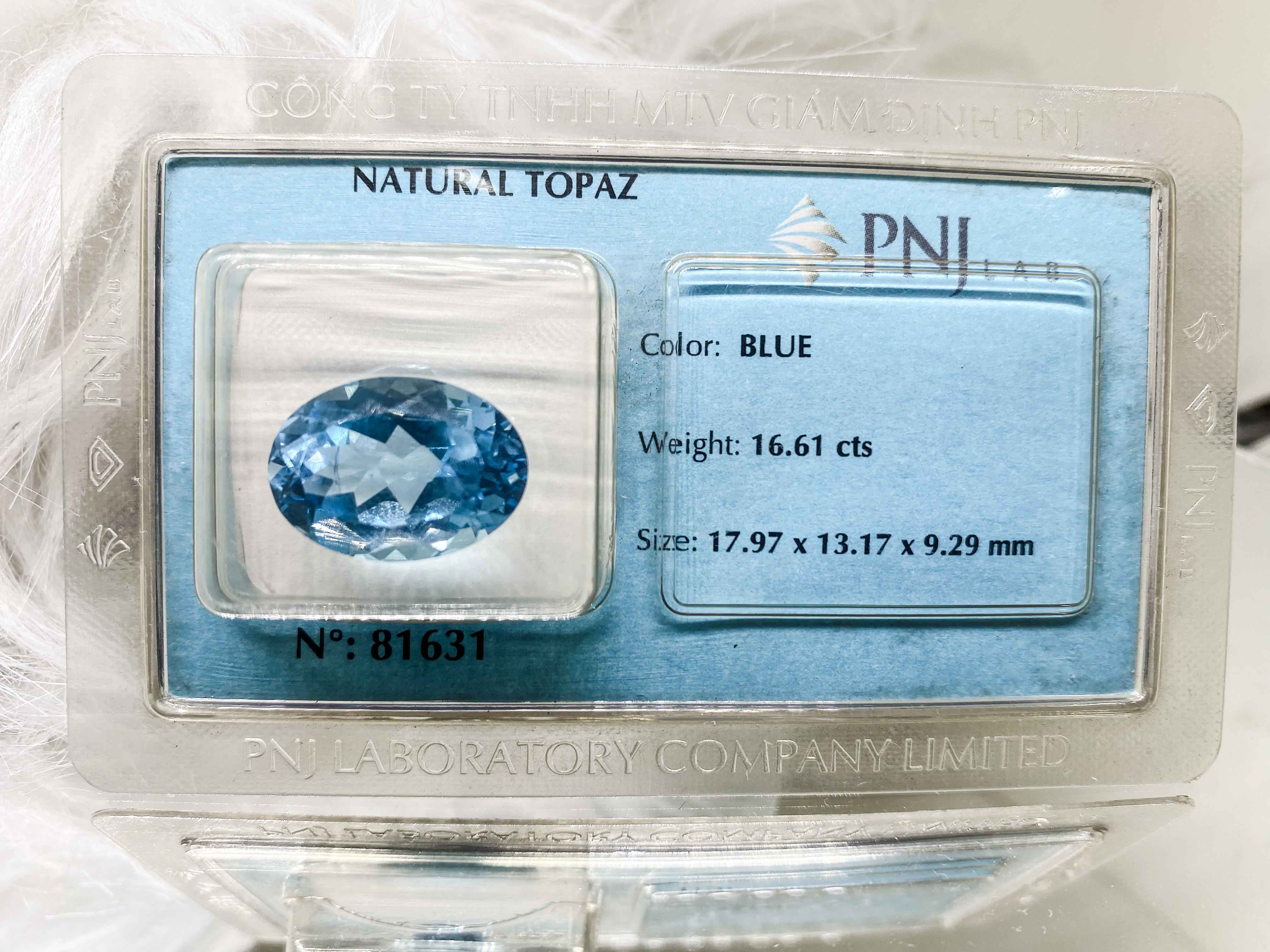 Viên Topaz oval mài giác16.61ct 81631