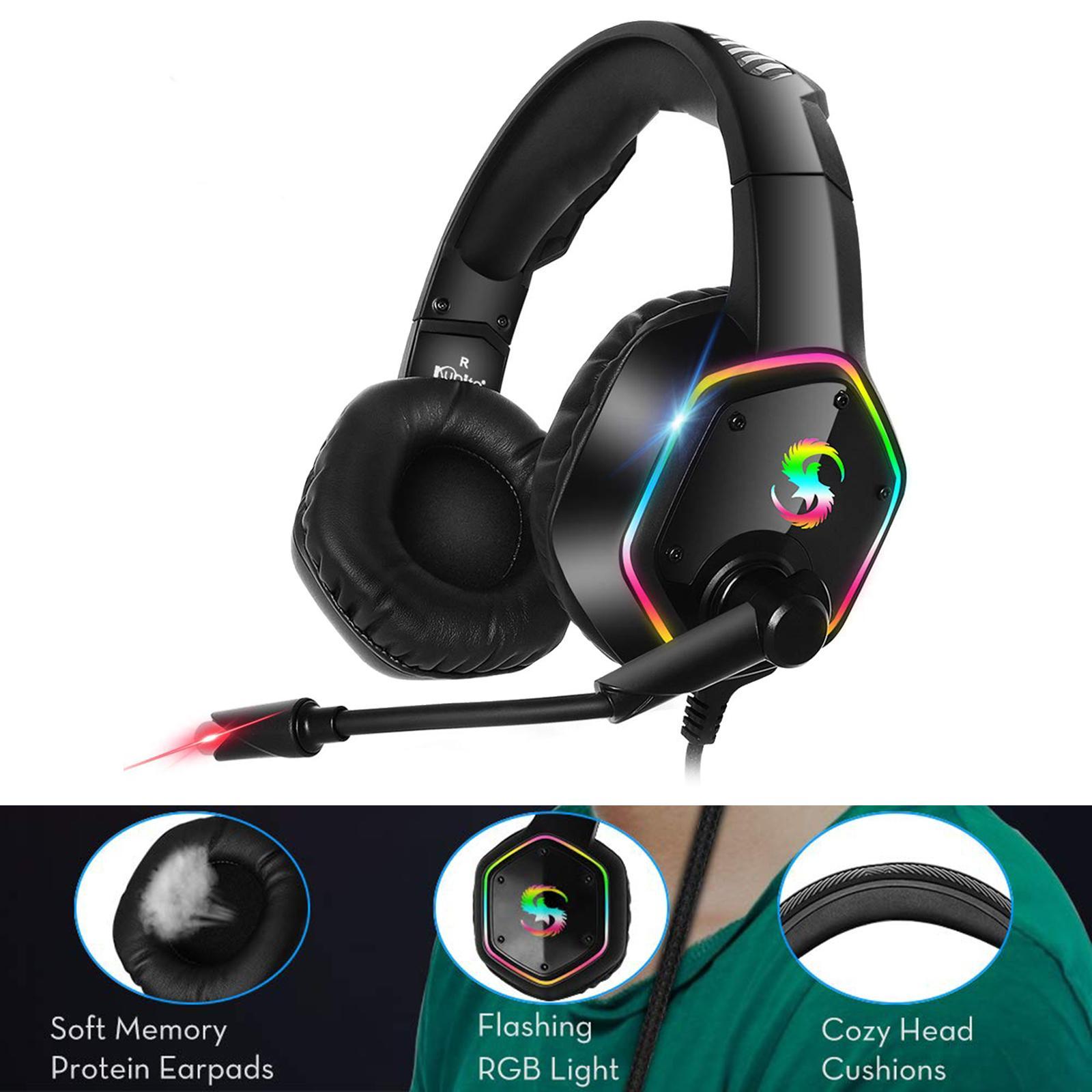 Premium LED Gaming Headphones RGB Light for Laptop Gamer Smartphone