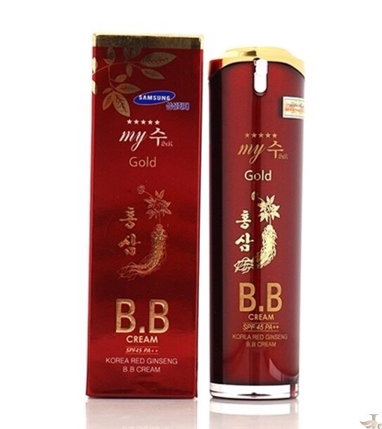 Combo 2 hộp Kem nền BB Hồng sâm đỏ Hàn Quốc-My SU S II R Red Ginseng B.B Cream (40ml),  kem lót nền BB My Gold, kem nền Hàn Quốc, kem nền che khuyết điểm