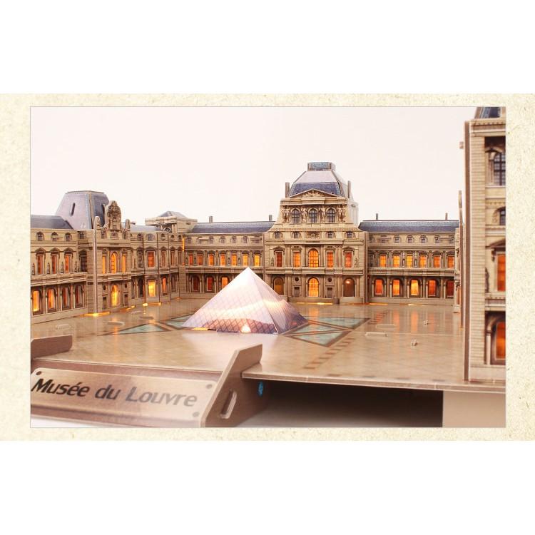 Mô hình giấy 3D - Led thư viện Pháp - The Louvre -