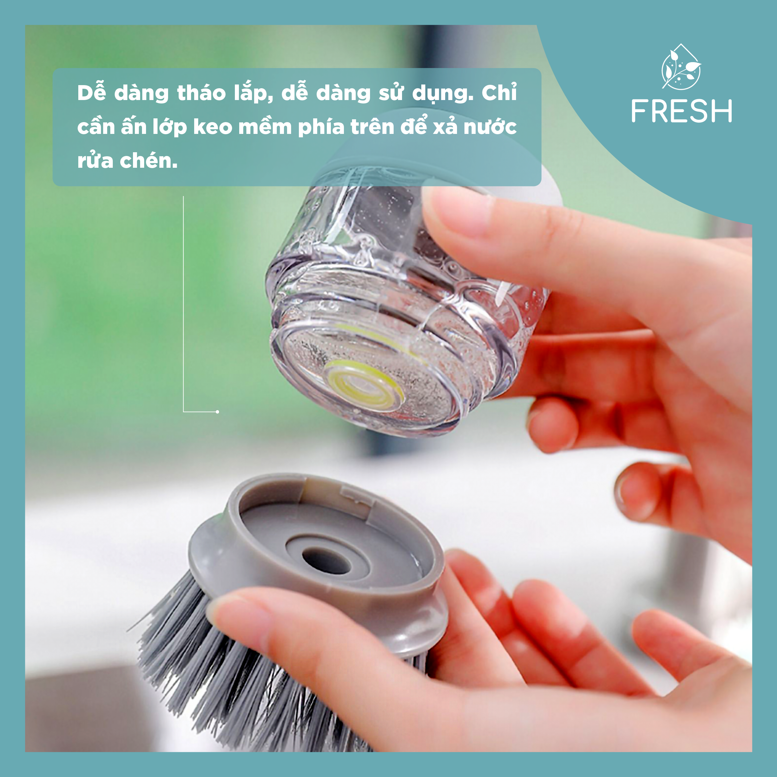 Dụng Cụ Cọ Rửa Xoong Nồi Thông Minh Có Ngăn Đựng Xà Phòng - FRESH