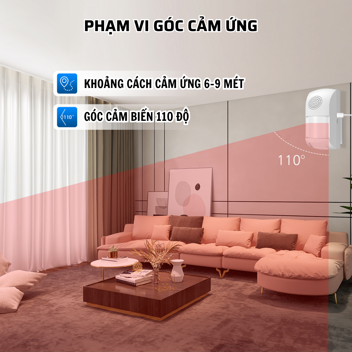 Chuông báo động chống trộm cảm biến hồng ngoại kết nối wifi CTFAST CS62W - Điều khiển từ xa qua app, âm báo 110 dB ,2 vùng cảm biến, 4 chế độ báo động thông minh - Hàng chính hãng