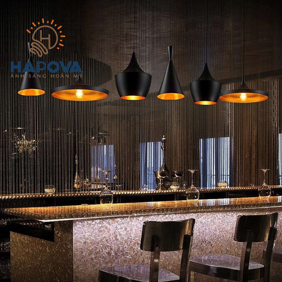 Đèn trần trang trí bàn ăn phòng khách thả Bắc Âu HAPOVA KUSUM 5003 + Tặng kèm bóng led AS Vàng