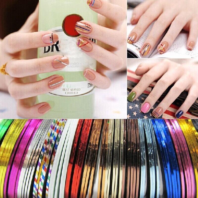 Set 10 cuộn băng keo trang trí móng DIY phong cách tao nhã - decal dán móng Nail nghệ thuật