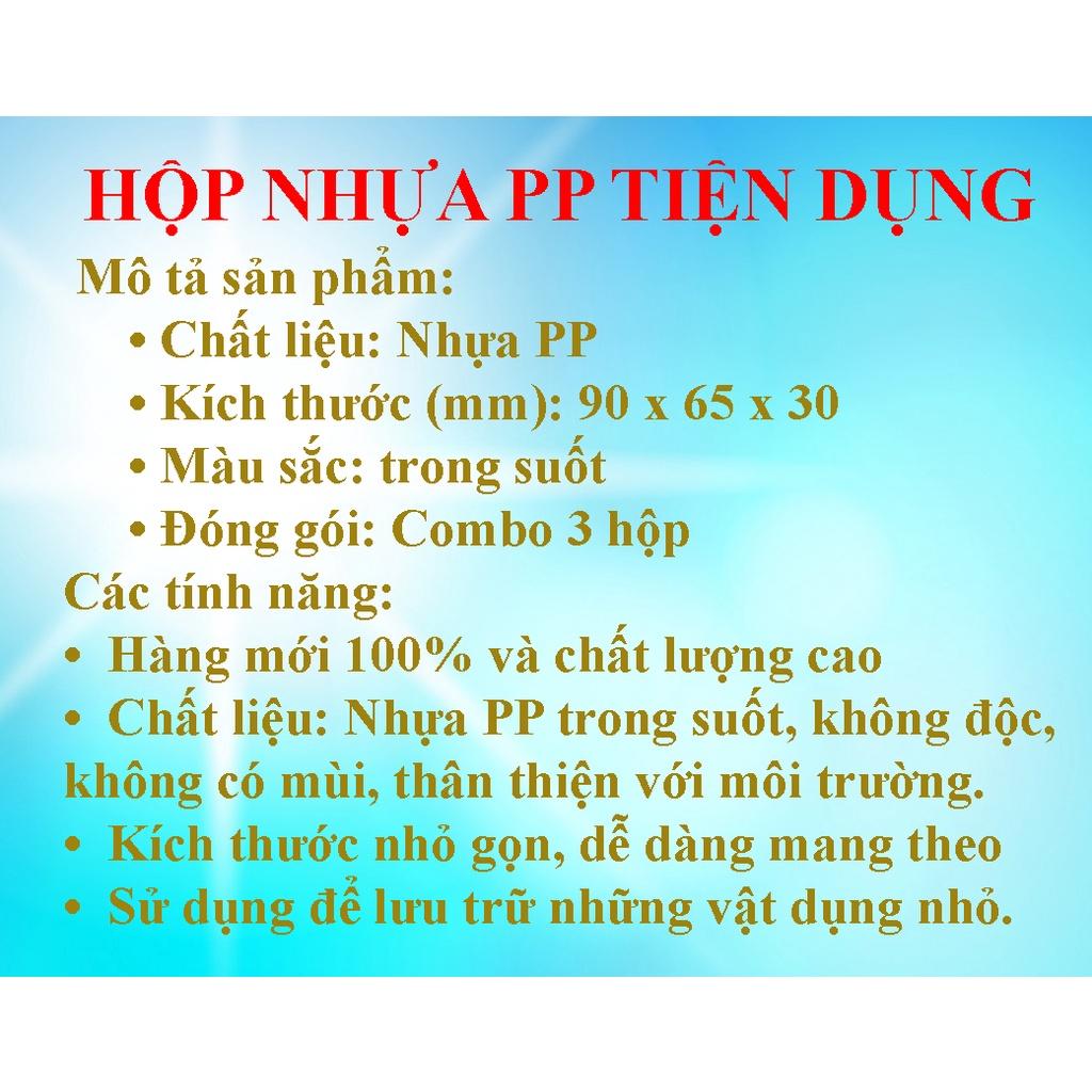 Combo 3 Hộp đựng Vật Phẩm ( 90 x 65 x 30 )mm