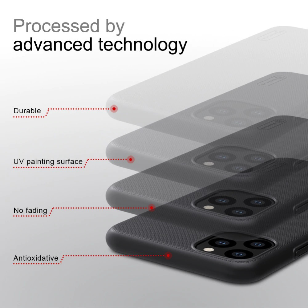Ốp Lưng Sần chống sốc cho iPhone 11 Pro hiệu Nillkin Super Frosted Shield - Hàng Chính Hãng