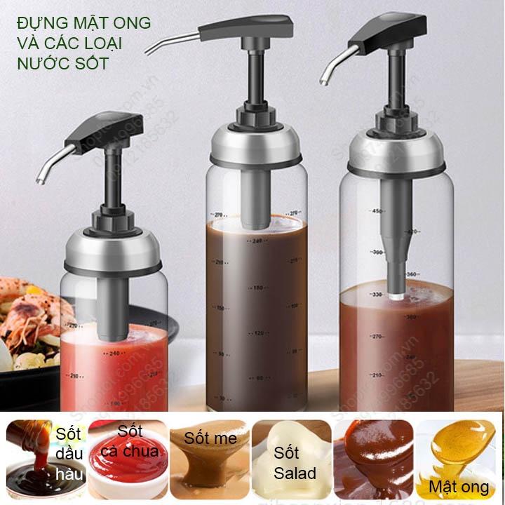 Bình đựng mật ong, nước sốt cà chua, tương ớt đa năng BMO02, nắp xịt tiện dụng