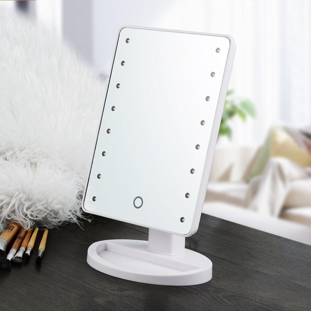 Gương trang điểm để bàn có đèn led HÌNH VUÔNG