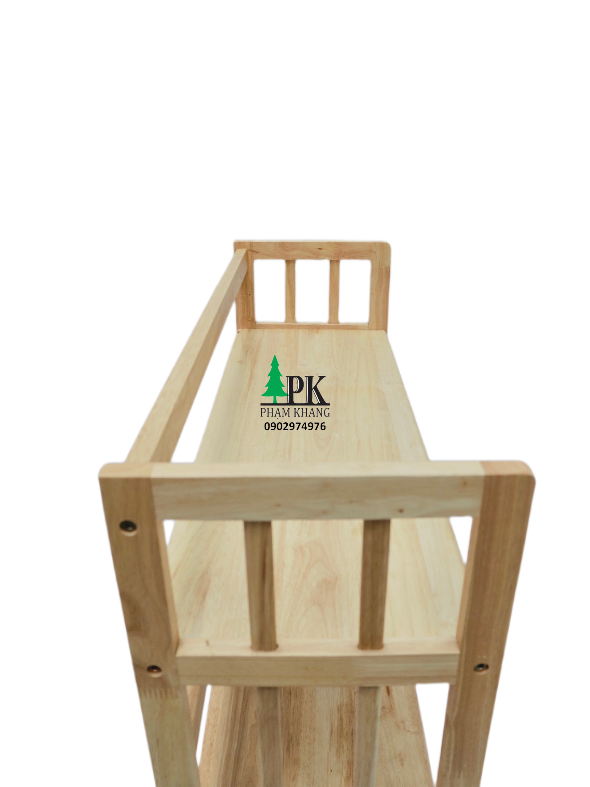 Kệ sách gỗ Phạm Khang 3 tầng rộng 80cm màu tự nhiên