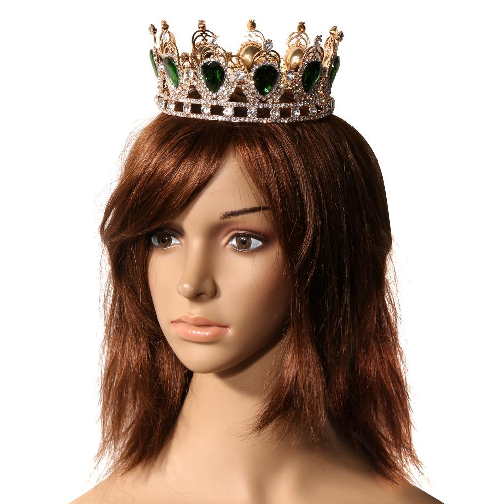 Wedding Party Baroque Majestic Crown Queen Princess Fancy Dress Hat Green