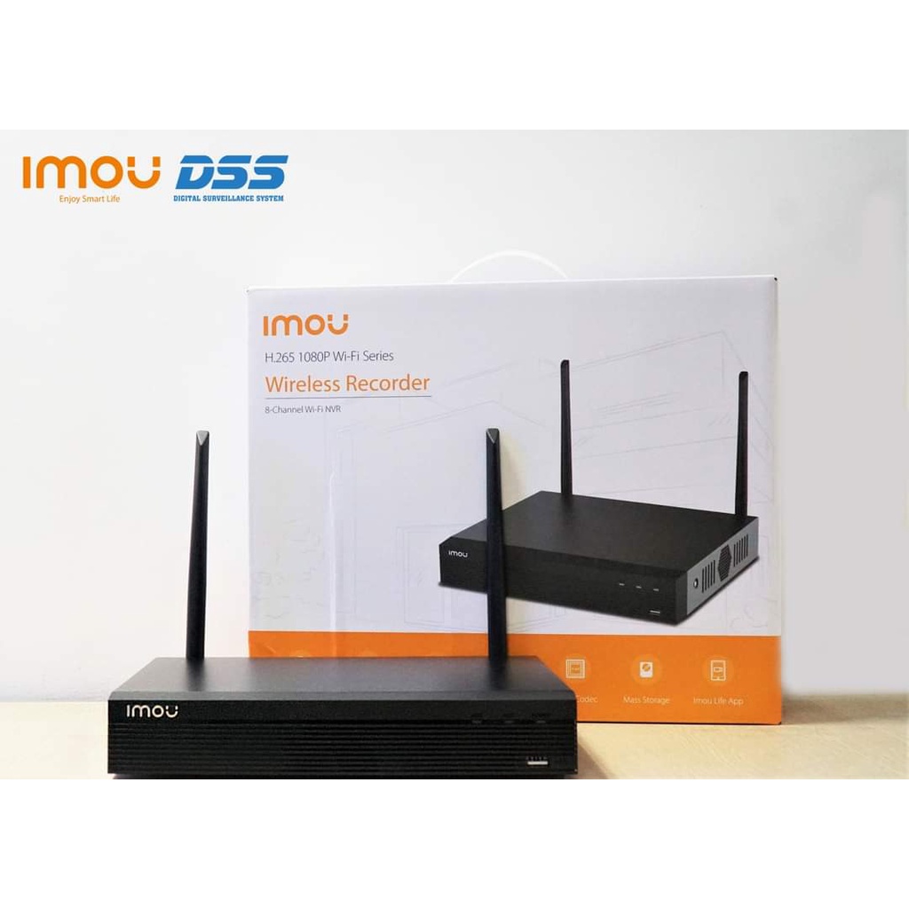 Đầu ghi camera wifi imou 8 kênh NVR1108HS-W-S2 tự nhận camera, hỗ trợ ổ cứng 8TB, hỗ trợ camera 6 MP - hàng chính hãng bảo hành 24 tháng