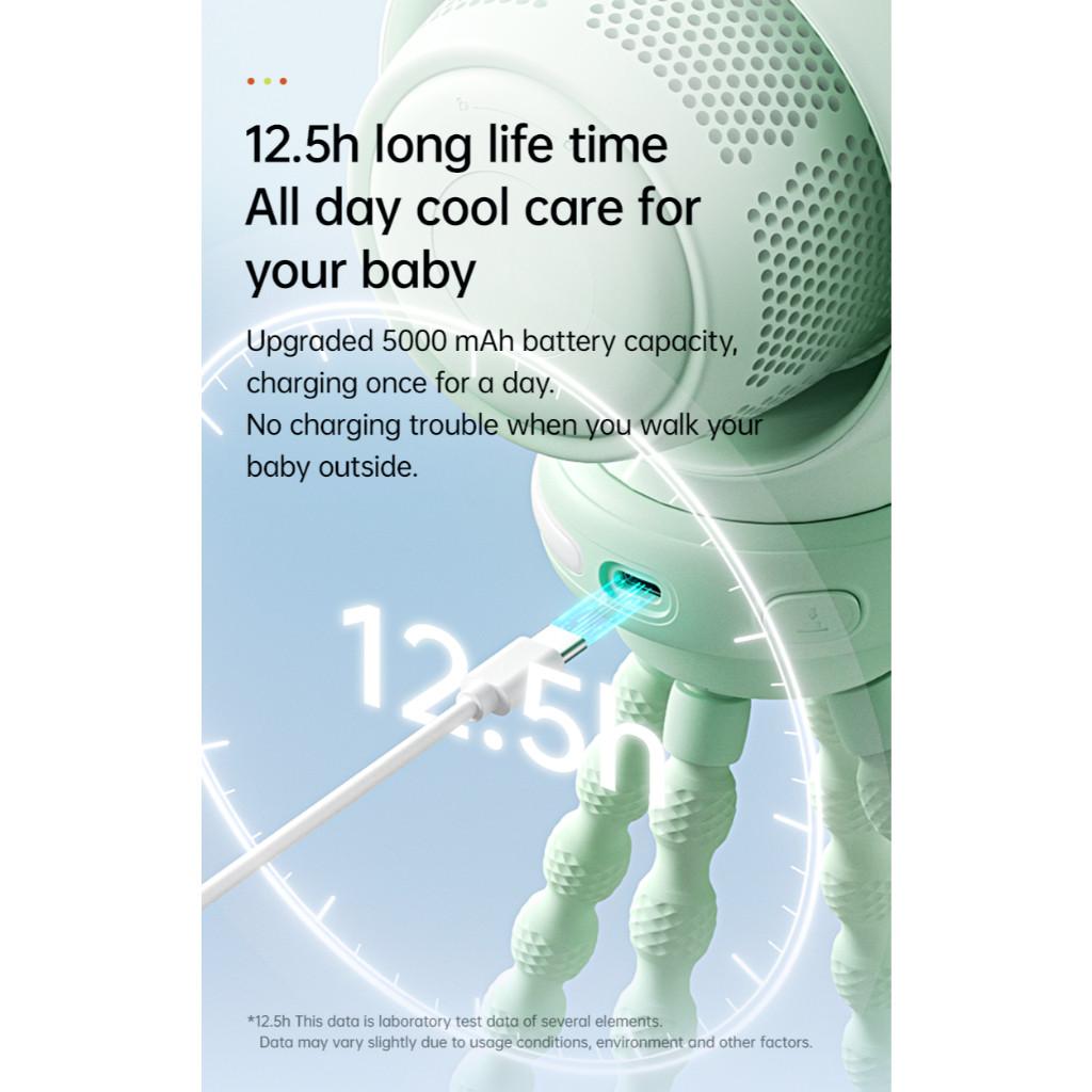 Quạt kẹp tích điện Jisulife Life2/ Life2 S 4000mAh/5000mAh có Tốc năng | Tuốc năng | Lọc không khí | Hàng Chính hãng