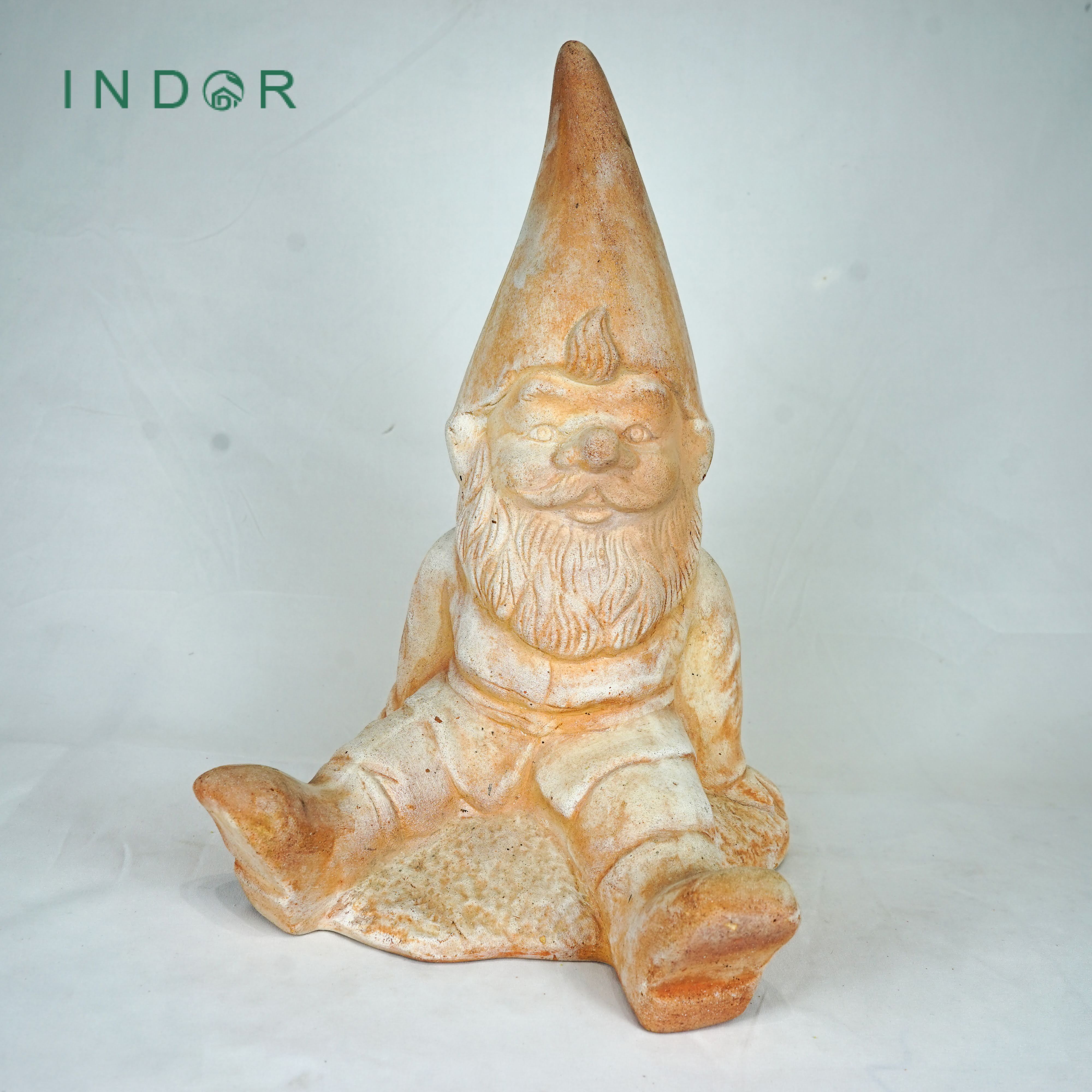 Tượng ông già Noel dáng ngồi size L trang trí Noel Tượng đất nung terracotta Tượng decor nội ngoại thất