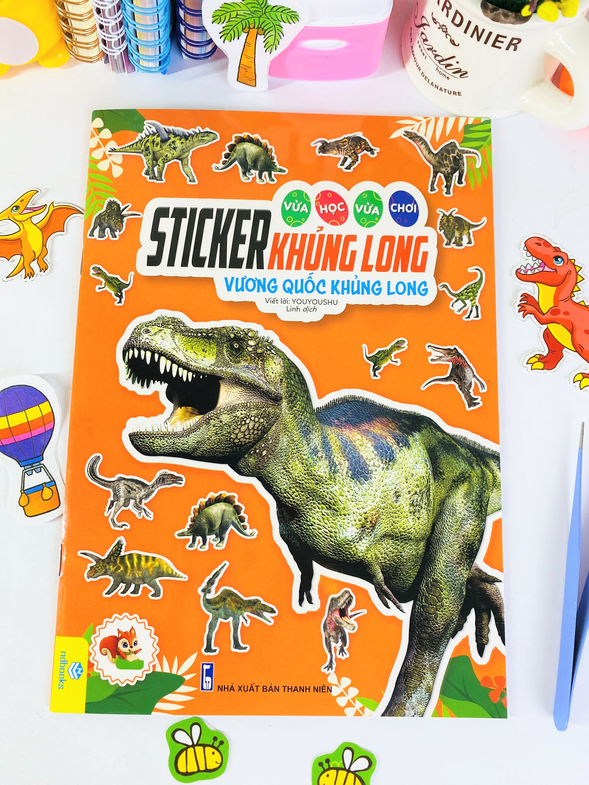 Sách - Trọn bộ 8 cuốn Sticker Khủng Long - Vừa Học Vừa Chơi - ndbooks