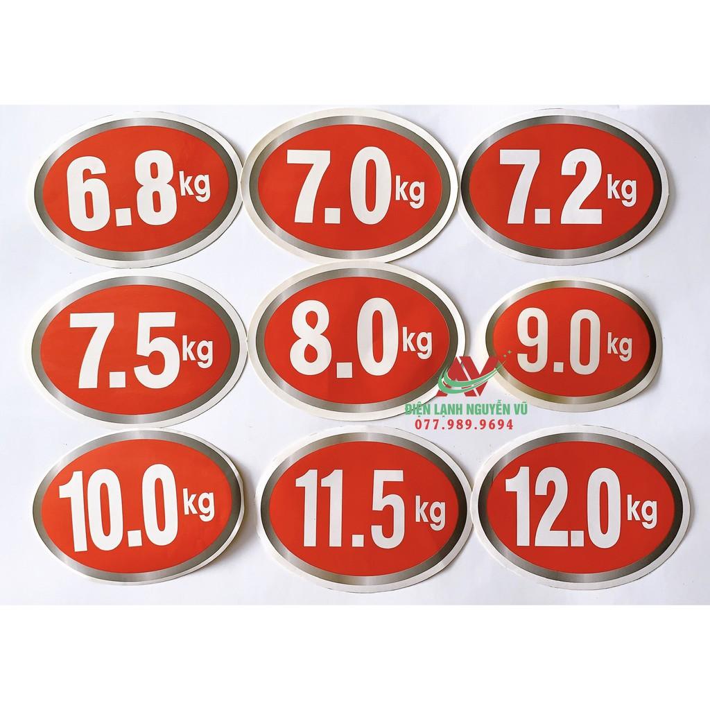 TEM MÁY GIẶT SỐ KG ĐỦ CÁC LOẠI