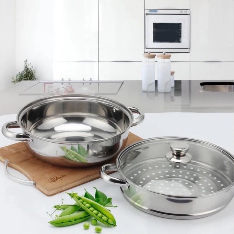 Nồi Hấp 2 Tầng Inox Cao Cấp Size 28cm