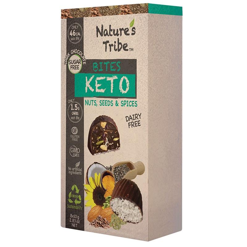 Socola đen Keto dạng viên không đường Nature's Tribe - Dark chocolate keto bites