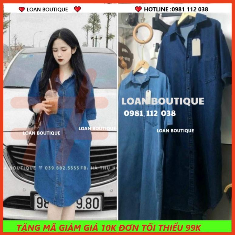 VÁY JEAN SUÔNG VẠT BẦU phom rộng basic dễ mặc -