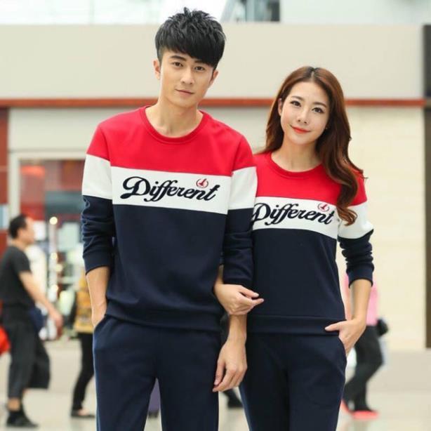 Áo thun đôi tay dài 3 màu phối hợp unisex
