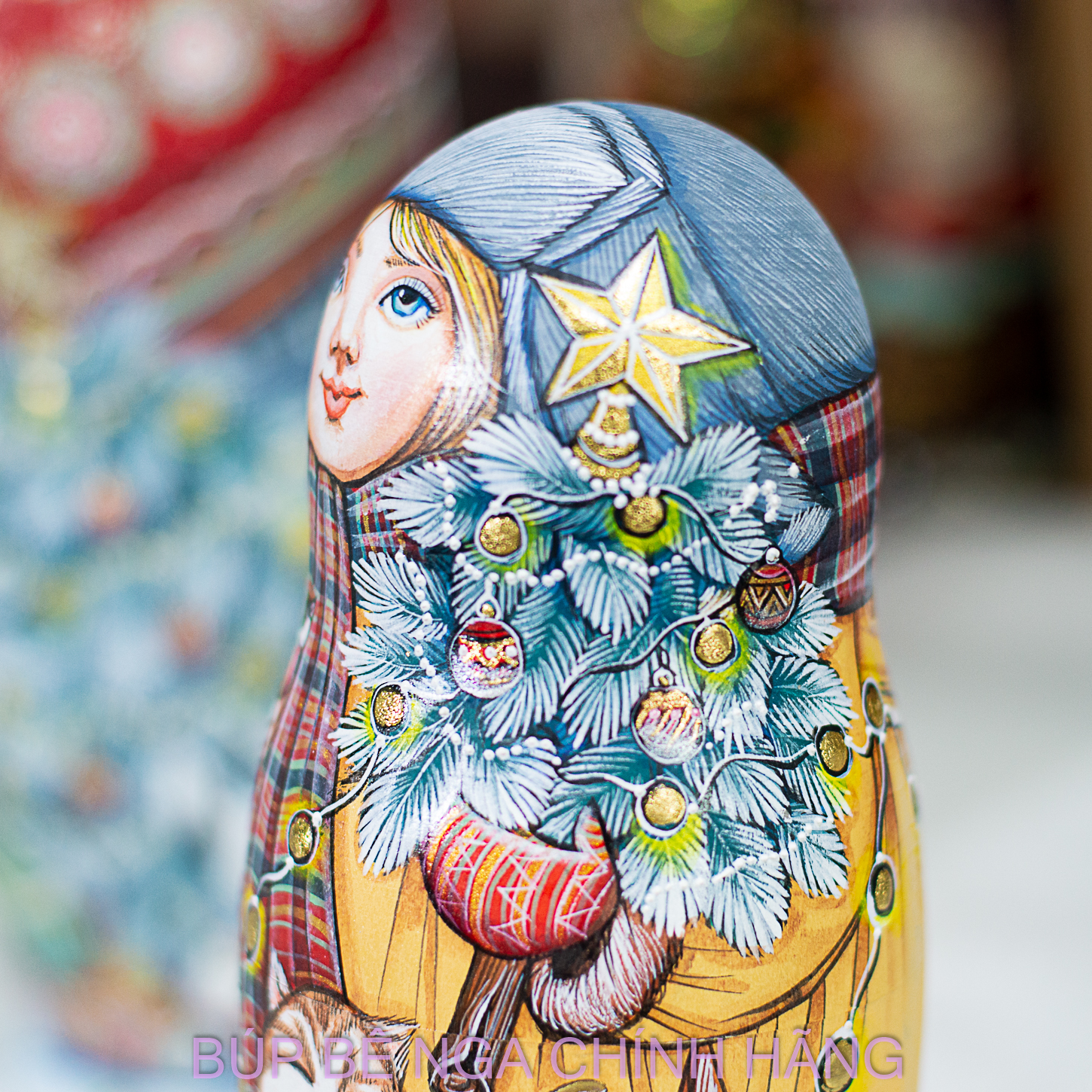 BỘ BÚP BÊ NGA MATRYOSHKA 5 LỚP 20CM HOA VĂN "CÔ BÉ MÙA ĐÔNG" CỰC ĐẸP VÀ PHONG CÁCH, CÁ TÍNH