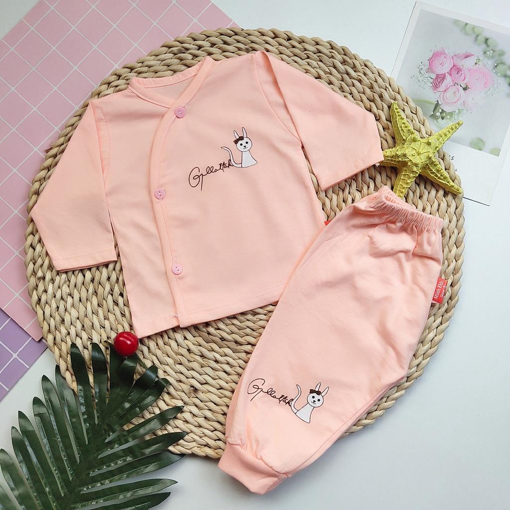 Bộ cotton sơ sinh dài tay cho bé