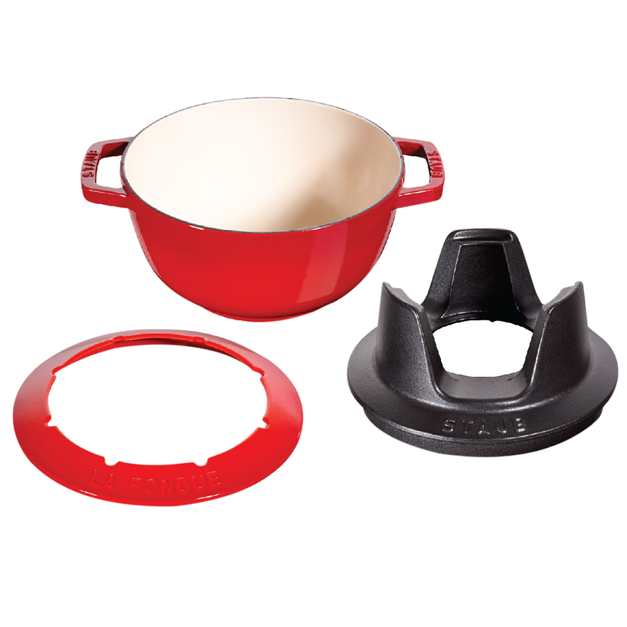 Bộ Fondue Staub - Đỏ Cherry (B) (26.5 x 20.7 x 11.6 cm)