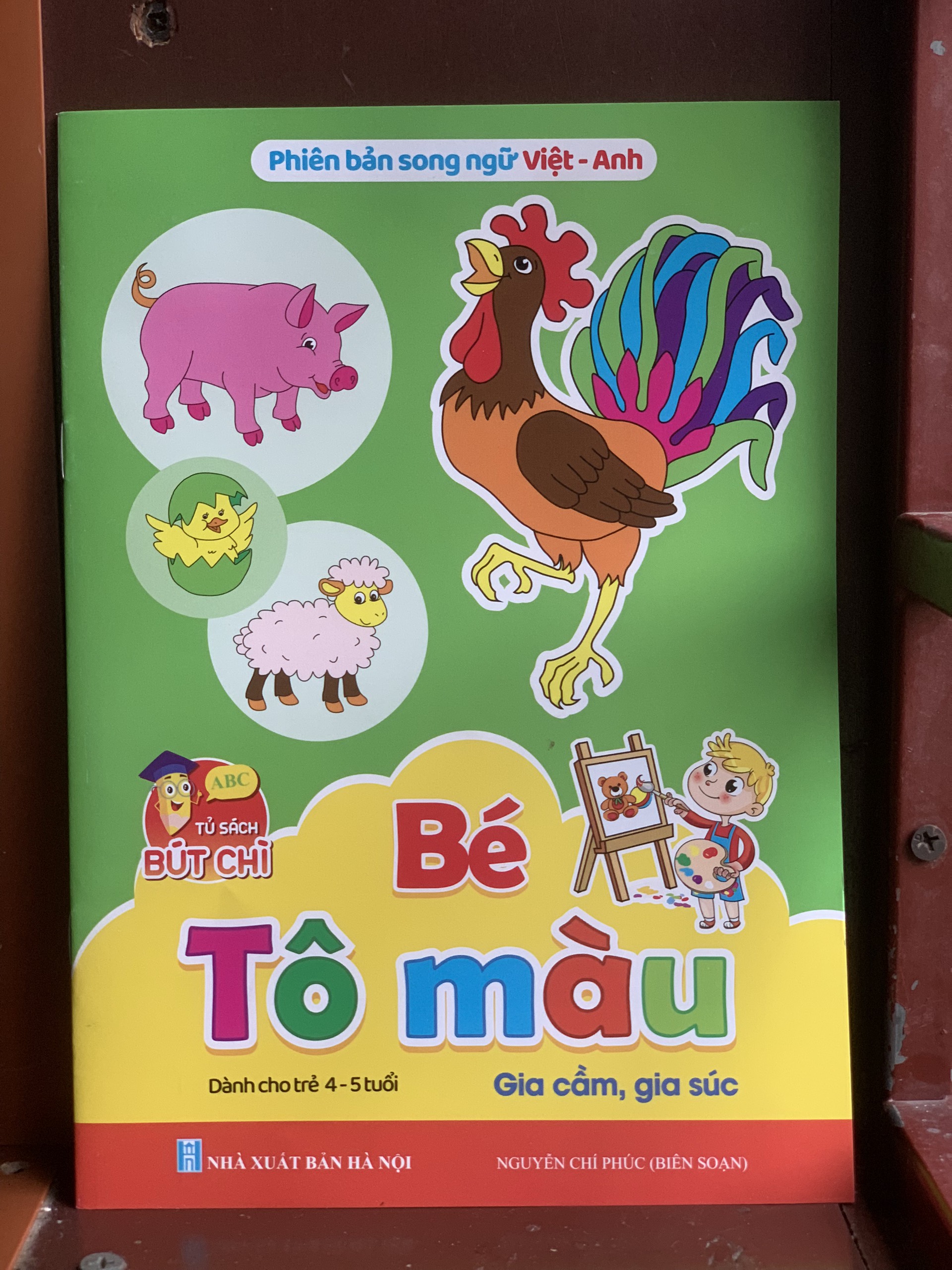 Bộ sách bé tập tô màu nhiều chủ đề song ngữ Việt Anh cho trẻ từ 4-6 tuổi