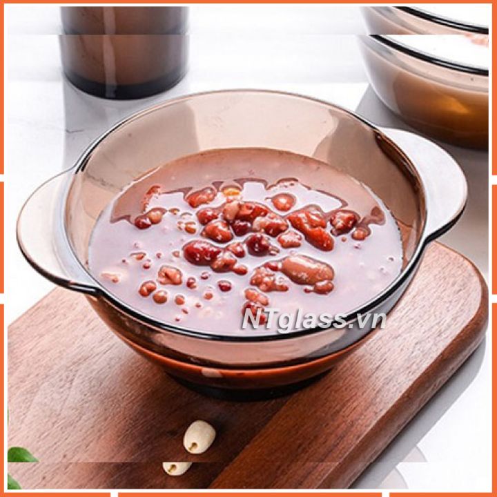 Tô Thủy tinh cường lực Nâu khói Creole 510ml có tay cầm - D2005C