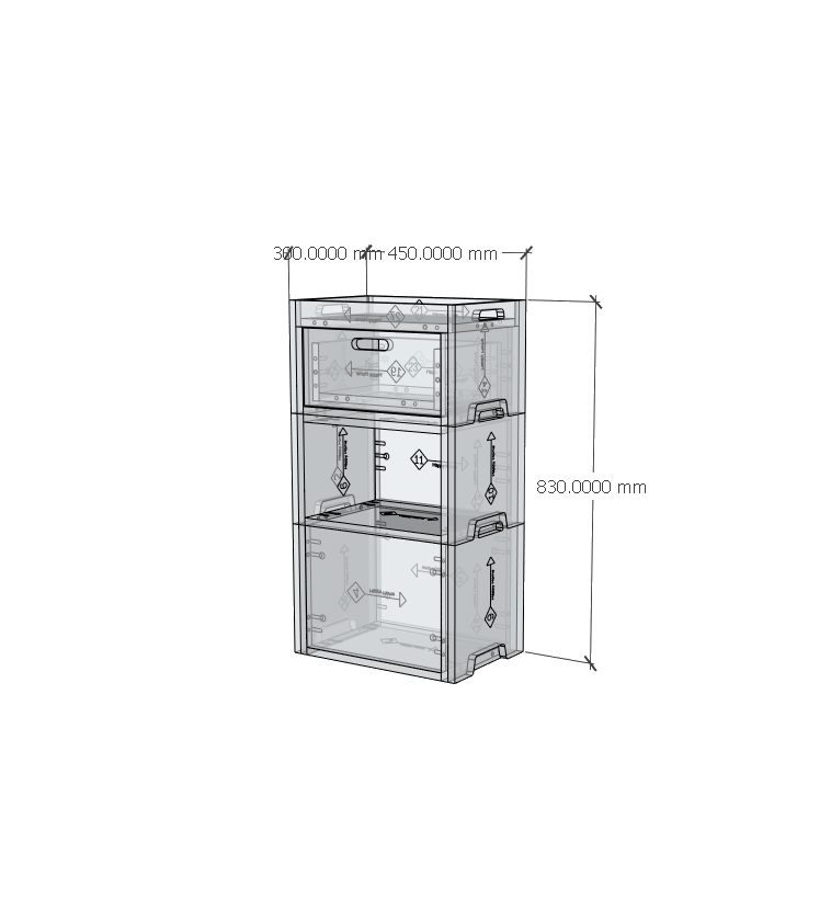 HAPPY FURNITURE , Gỗ tự nhiên , Tủ lưu trữ 3 tầng 1 ngăn kéo gỗ Plywood - GAMOR , TLT_035 , 45cm x 30cm x 83cm DxRxC